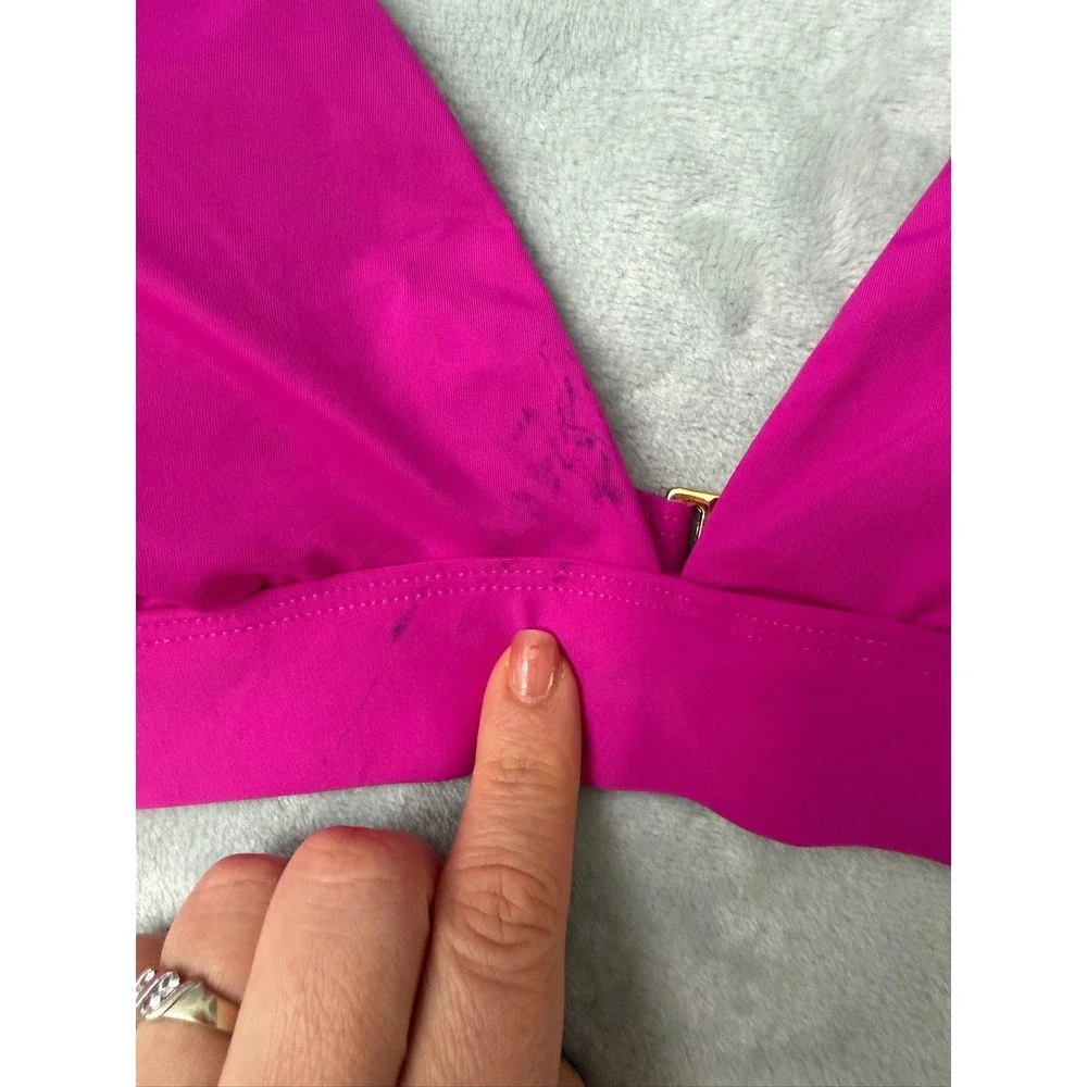 Lauren Ralph Lauren Women's Triangle V-Neck Bikini Top, Size 14 $85